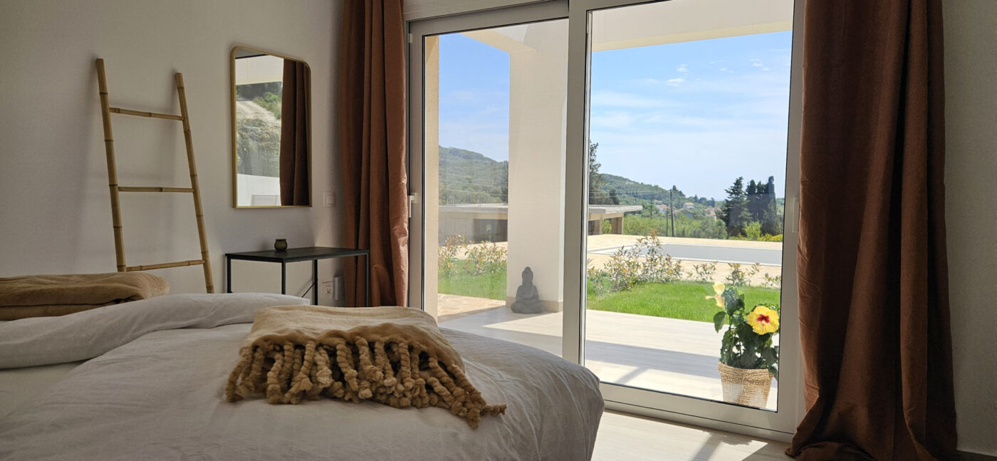 Arillas Peaceful Bungalows Corfu bedroom view